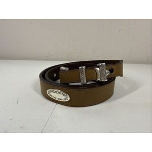 Men's Nocona Belt Co. Genuine Leather Light Brown Silver Buckle #N2476602 Sz 40